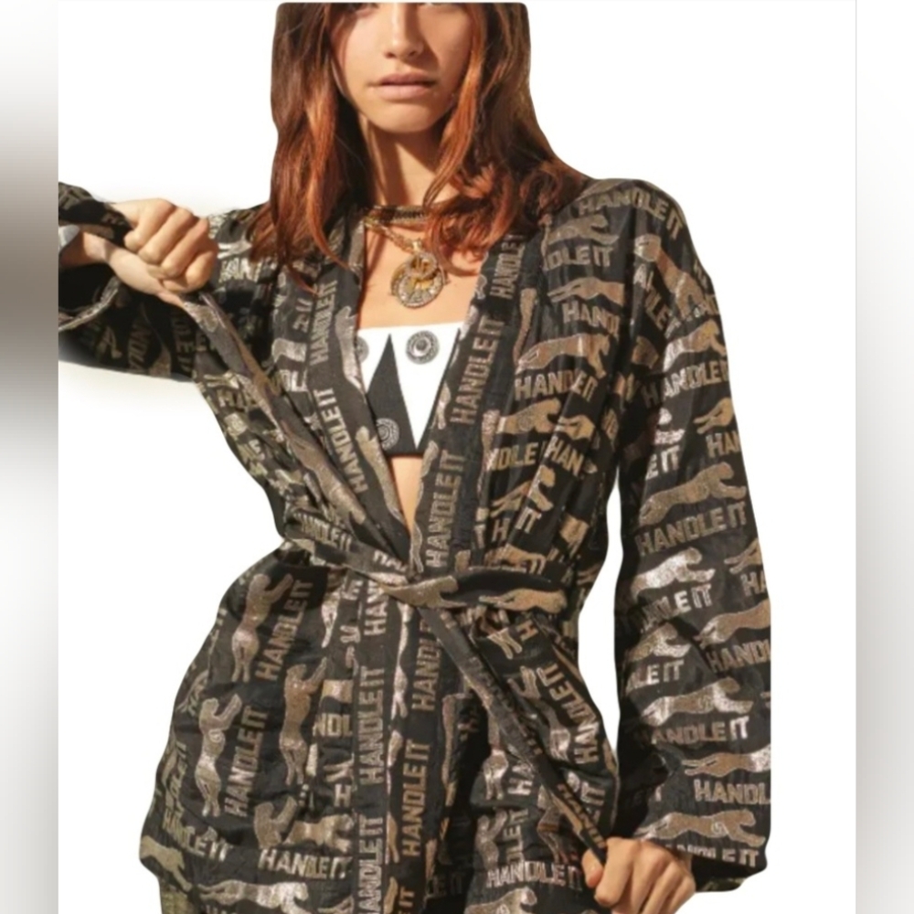 Dylan Lex Dylanlex Handle It Metallic Gold Robe Jacket